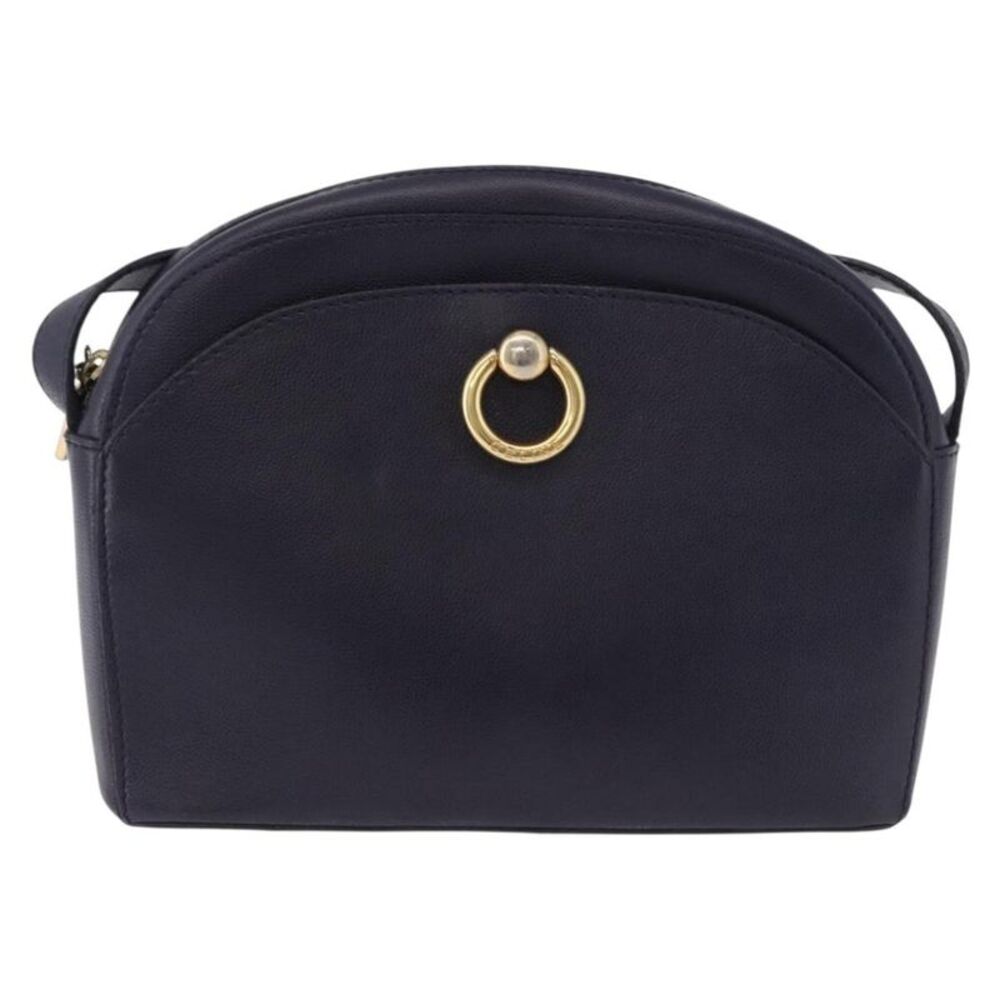 Celine Vintage Leather Navy Leather Shoulder Bag Bag